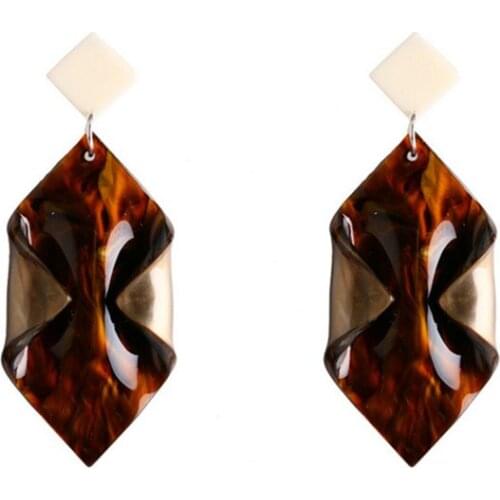 Retro Acrylic Resin Earrings For Women Geometric Big Rhombus Square Earrings Party Jewelry Pendientes Brincos