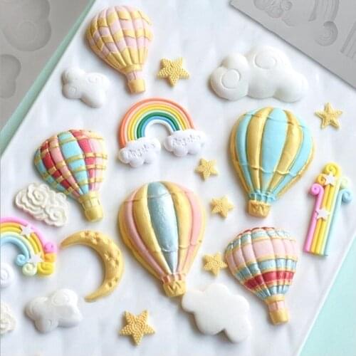 1pcs 3D Hot Air Balloon Biscuits Fondant Cake Silicone Mold Candy Cookies Decoration Mold Chocolate Cake Mould
