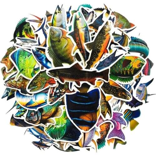 10/30/50PCS outdoor fishing sea fishing suitcase helmet notebook skateboard waterproof graffiti sticker decoration wholesale