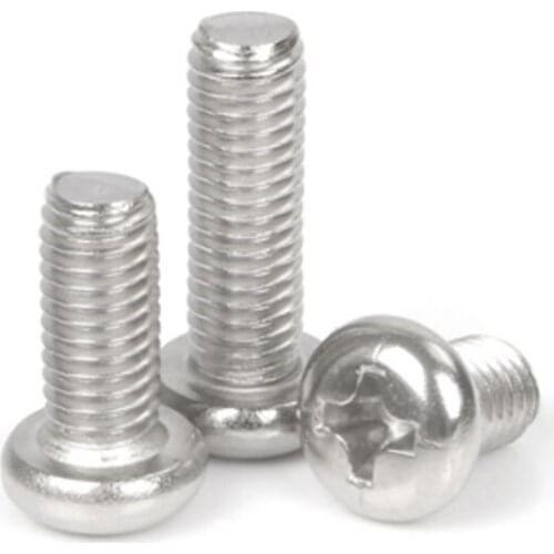 2pcs M12 304 Phillips Round Machine Screw bolt Stainless steel