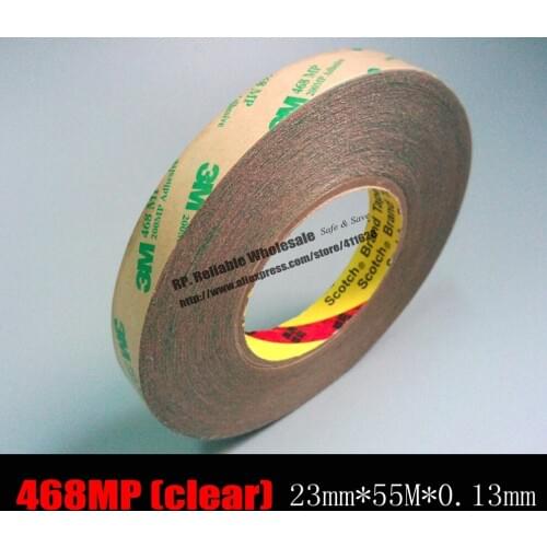 23mm*55M*0.13mm) 3M 468MP High Performance Adhesive Transfer Tapes, Adhesive 200MP for Metal Nameplate, PC Phone Repair