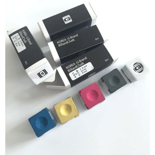 9pcs/lot Original G-Brand Korea Blue/pink/black/yellow Billiards snooker chalks High Quality Billiard Snooker accessories