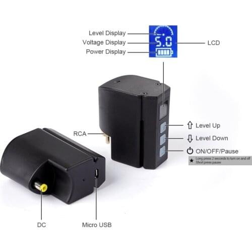 Professional Tattoo Wireless Mini Power 2400mA LCD Display RCA Or DC Connection For Tattoo Machine Pen Free Shipping