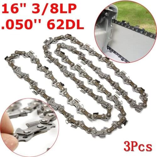 3pcs 16 Inch Chainsaw Chain 021 025 MS230 MS250 Stihl .325 Pitch .050 Gauge 62DL Replacement 40cm Chainsaw Drive Link Accessory