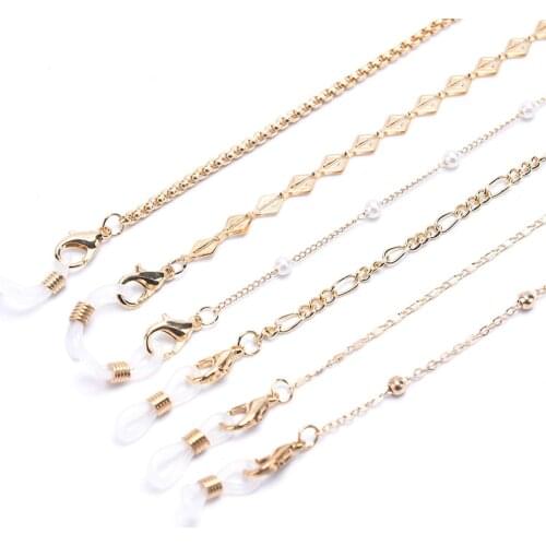 1PCS Sunglasses Masking Chains For Women Multiple Acrylic Pearl Crystal Eyeglasses Chains Fashion Jewelry Wholesale