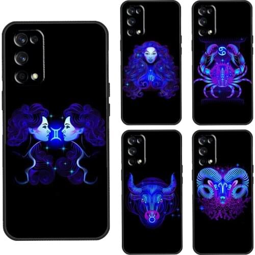 Neon Zodiac Signs Case For Realme 6 7 8 Pro 7i C3 C21 GT Q3 Pro Phone Cover For OnePlus 9 Pro 7 Nord 7T 8T