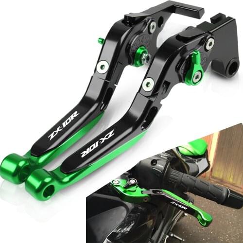For Kawasaki ZX10R ZX-10R 2004 2005 CNC Motorcycle Adjustable foldable Levers Brake Clutch Levers Handlebar Hand Grips Ends