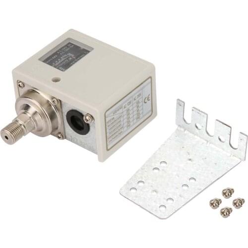 24V~380V Electronic G1/4” Pressure Control Switch Air Water Pump Compressor Pressure Controller with mounting bracket and screws