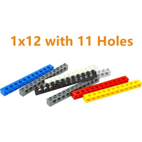 10PCS Building Blocks Technical MOC Parts 1x12 with 11 holes Perforated Bricks Assembles Particles Long Beam 3895 Toys for Kids