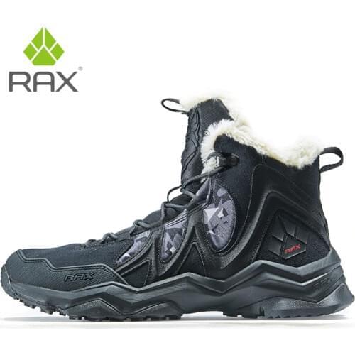 RAX Winter Snow Boots For Men Women Fleece Hiking Shoes Outdoor Sports Sneakers Mens Mountain Shoes Trekking Walking Boots