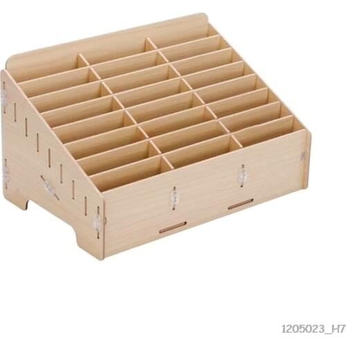 24 Cells Multifunctional Wooden Storage Box Mobile Phone Repair Tool Organizer