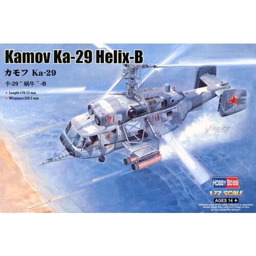 1/72 Russian Ka-29 Snail-B Attack Helicopter 87227 Assembly Airplane Model
