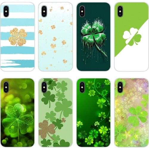 Soft Transparent Cases For Apple iPhone X XR XS 11 12Pro MAX 4S 5S 5C SE 2020 6S 7 8 Plus ipod 5 6 four leaf clover Lucky leaves