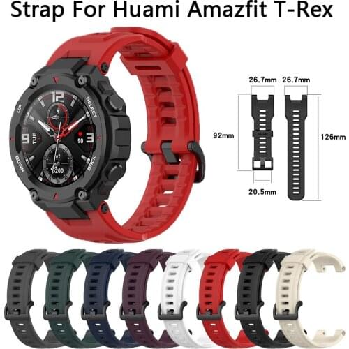 Soft Sport Wristband Silicone Band For Huami Amazfit T-Rex Replacement Strap For Xiaomi Amazfit T-REX Smart Watch Bracelet belt