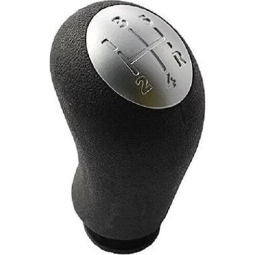 Gear Shift Knob Set Black Color with Gray Frame Nickel Cap For Renault Megane Mk2 (2002-2009 ) 8200079112 + 8200454976