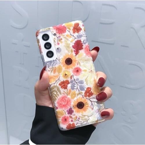 Shell flower is suitable for Samsung s21 mobile phone case s21ultra s20plus note20 soft shell s20fe A32a72 a52 mobile phone bag