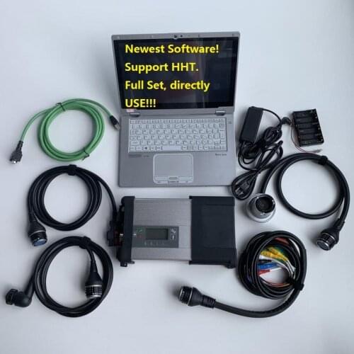 Newest software installed 480G SSD support HHT in i5 8G laptop CF-AX2 with full cable MB star C5 SD connect C5 car diagnostic