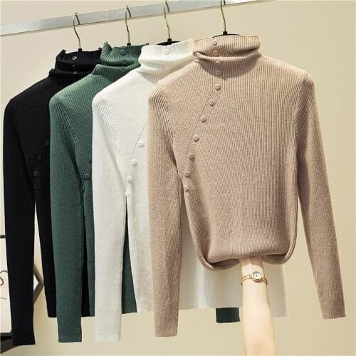 Autumn and Winter Womens Sweaters High Quality Solid Color Turtleneck Casual Woman Sweater Computer Knitted Lady Sweater