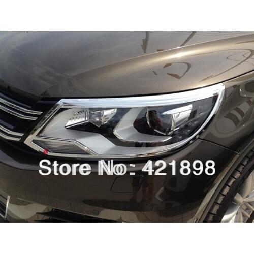For Volkswagen VW TIGUAN 2012 2013 2014 2015 ABS Chrome Decorate Front Head Light Headlight Lamp Cover Trim Molding Frame