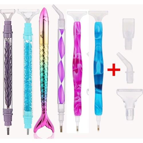 Resin/Mermaid/Deer/Spiral Flower/Gem 5D Diamond Painting Point Drill Pen DIY Cross Stitch Crafts Sewing Embroidery Accessories