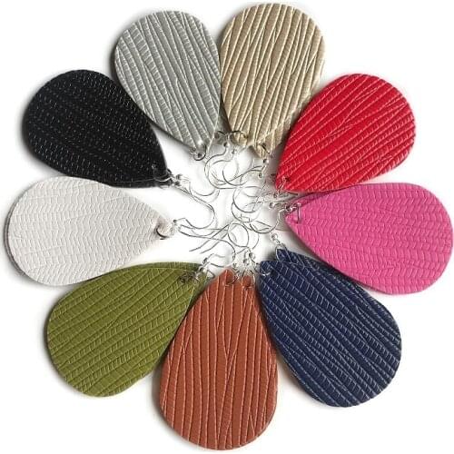 Simple Vintage Leather Earrings Teardrop Drop Earrings For Women Water Drop Pendant Jewelry Gift