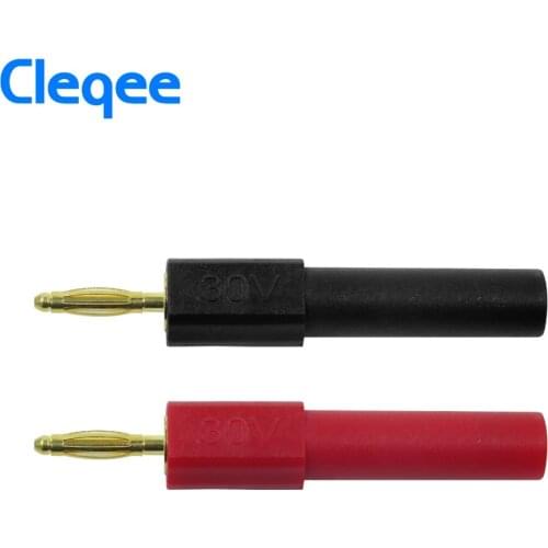Cleqee P7020 2pcs/Set 2mm Male to 4mm Female Banana Plug Jack for Speaker Test Probes Converter Connectors Accessories 30V 10A