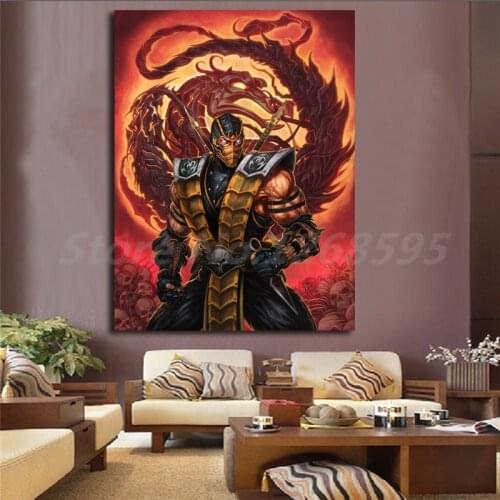 Scorpion Mortal Kombat X Game HD Wallpapers Canvas Posters Prints Wall Art Painting Decorative Picture Modern Home Decoration