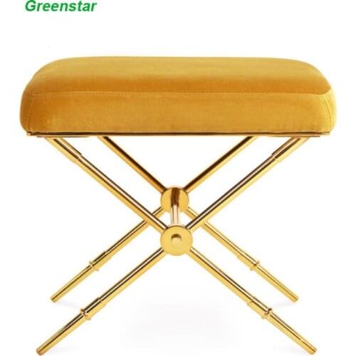 Modern Furniture Home Decor for Bedroom velvet couch Brass Plated Gold Finishing Chair Ottoman Desk Table