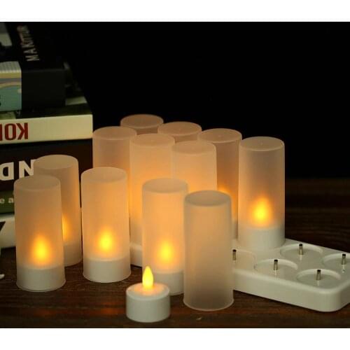 LED Candles Flickering Flameless Candle Led Tealight Candles Lights USB 5V Rechargeable with Remote Control
