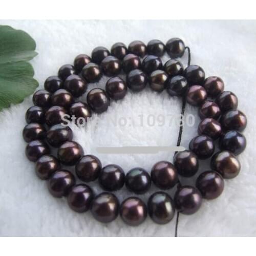 Jewelry 00146 7x8mm Coffee Oval Fresh Water Pearl Beads 14.5"