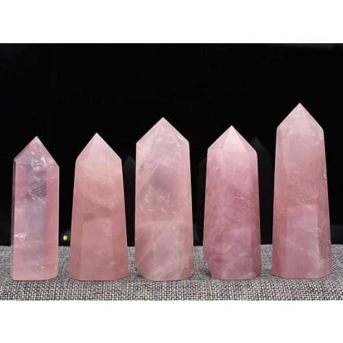 High Quality Natural pink Rose Quartz Tower Rose Quartz Point/Rose Quartz Crystal Obelisk/Gift for Girl meditation reiki grid
