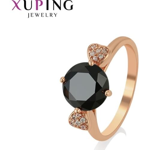 Xuping Fashion Circle Style Ring Rose Gold Color Plated Exquisite Cute Jewelry for Women Valentines Day Gifts 15577
