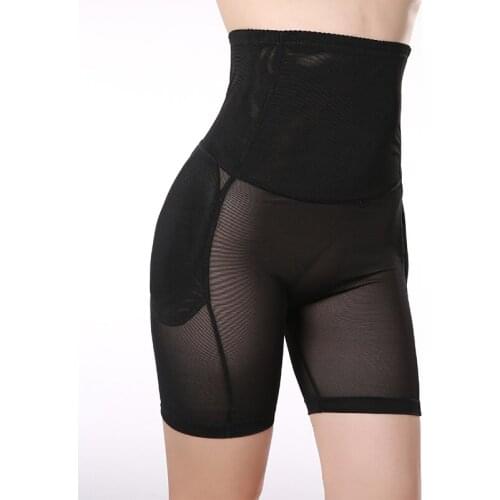 Plus Size S-XXL Black Padded Underwear Womens Hip Enhancer High Waisted Tummy Control Padded Butt Lift Shapewear