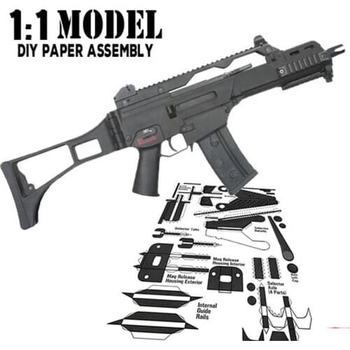 1:1 HK-G36 Toy Gun Model Paper Assembled Educational Toy Building Construction Toys Card Model Building Sets