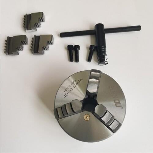 1Set K11-80 3 Jaws Manual Lathe Chuck With Turning Machine Tools Accessories K11-80 3-Jaw Lathe Chuck Self-Centering Metal New