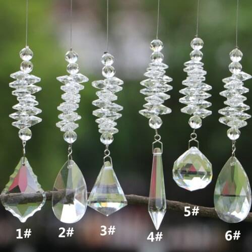 1PCS Chakra Crystal Suncatcher Hanging Chandelier Crystals Ball Prisms Fengshui Rainbow Pendant Maker Car Rearview Mirror Charm