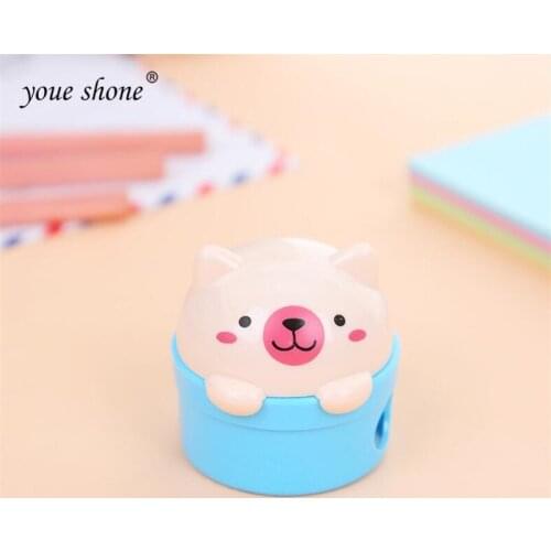 1pcs Cute Student Prize Cartoon Kitty Pencil Sharpener Bear Pencil Sharpener Cute Pencil Planer Wholesale and Retail