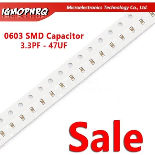 100pcs 1PF-10UF 0603 SMD 50V X7R 10% 100nf 104K 4.7UF 1UF 10UF 2.2UF Ceramic Capacitor MLCC 475K 105K 106K 225K 47PF 10NF 1NF