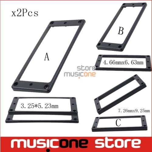 2pc Black Curved Style guitar Pickup Humbucker Ring For 8 String Electric Guitar Replacement 3.25*5.23mm/4.66x6.63mm/7.26x9.25mm