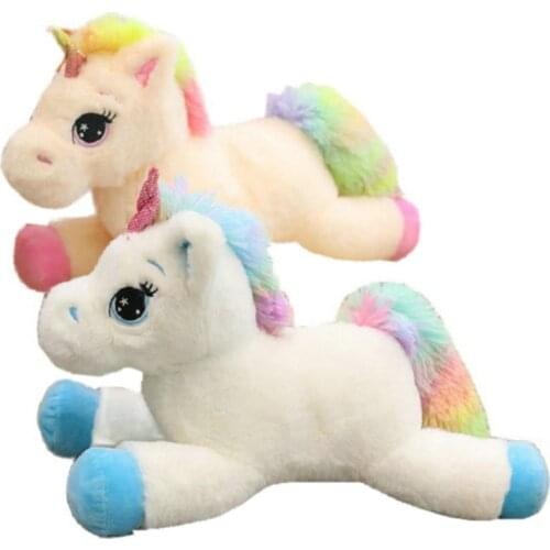 40cm~80cm Rainbow Unicorn Plush Toys Super soft Kids Toys Stuffed Cartoon Animal Baby Doll Children Christmas Birthday Gift