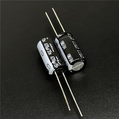 5Pcs/50pcs 470uF 35V NICHICON HE Series 10x20mm Extremely Low Impedance 35V470uF Aluminum Electrolytic Capacitor