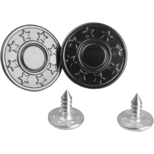 50 Pieces Metal Star Pattern Snap Button Jeans Sewing Clothes Accessories Garment Decor Button 17mm