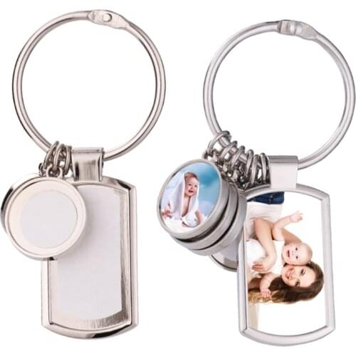 6 Circles Sublimation Blank Keychain with Key Ring Heat Transfer Keychain for Christmas Valentine Graduation Day Present