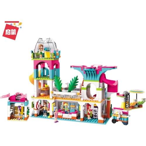 828Pcs Enlightenment Building Blocks 2022 Sunshine Water Park Assembly Model Girl Assembly Assembly Toy Gifts