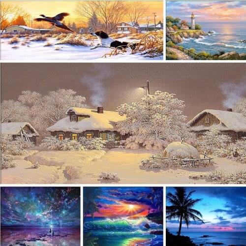 Full Drill landscape Mosaic Round Diamond Painting Diamond Embroidery Cross Stitch Kit Strange View Fine View Diamond Art Gift