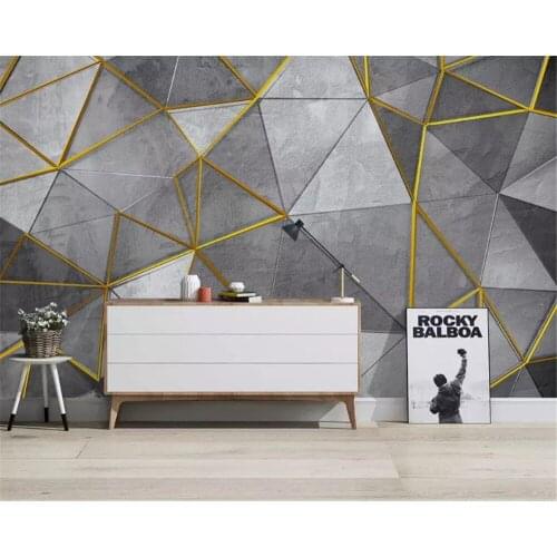 Beibehang Custom fashion papel de parede 3d wallpaper Nordic retro nostalgic abstract geometric triangle mural TV background