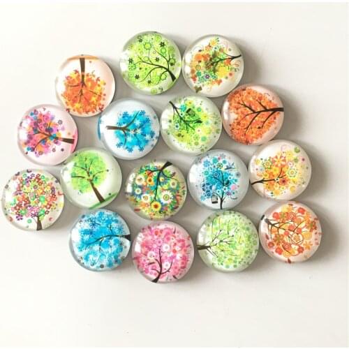 Free shipping (14pcs/lot)Fresh Tree Crystal Glass fridge magnet Cartoon message sticker refrigerator magnet Kitchen home Decor