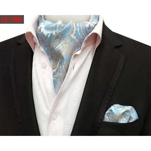 Brand Paisley Ascot Cravat Handkerchief Set For Mens Vintage British Fashion Accessories Neck Tie Pocket Square Graveata Gifts