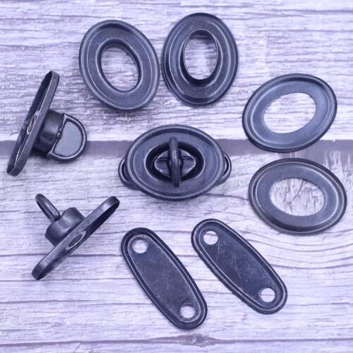 30Sets 32x22mm Black Metal Purse Handbag Turn Locks Twist Switch Clasps Clutch Buckles Closure Replacement Luggage Accessories