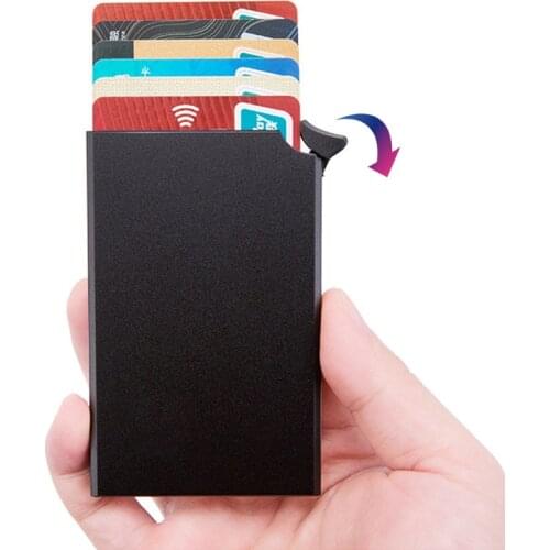 Men ID Credit Card Holder Slim Mini Small Aluminum Anti Protect RFID Blocking Travel Wallet Women Card Case Porte Carte